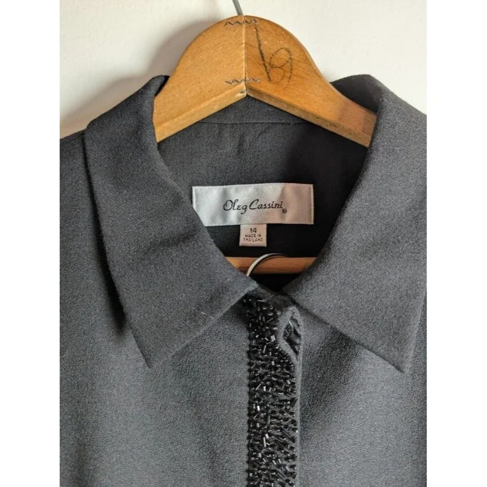Vintage Oleg Cassini Skirt Suit Womens Size 14 Career Formal Set Office Wool 90s - Picture 4 of 8